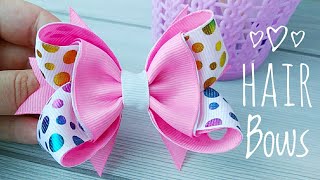 Hair Bow Tutorial  Bow out of Ribbon  How to Make Bows with Ribbon  1 tutorial [upl. by Victorie]