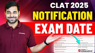 CLAT 2025 Exam Date Announced by CLAT Consortium Update  CLAT 2025 Date Confirmed [upl. by Wall110]