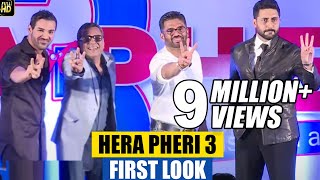 Hera Pheri 3 First Look Launch  Paresh Rawal Suneil Shetty John Abraham Abhishek Bachchan [upl. by Leizar]