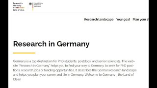 Planning PhDPostdoc research in Germany [upl. by Scarrow]