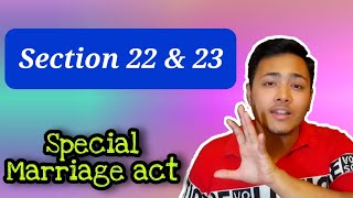 Section 22 and 23 of Special Marriage Act  RESTITUTION OF CONJUGAL RIGHTS AND JUDICIAL SEPARATION [upl. by Fabiano927]