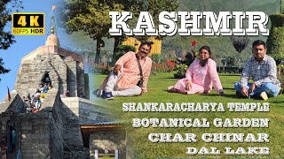 Kashmir  Dal Lake  Shankaracharya Temple  Botanical Garden  Char Chinar  4K 60 fps [upl. by Koval]