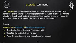 USERADD Linux Commands Part20 linux networking linuxadministration firewall education [upl. by Giardap]