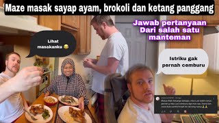 Suami masak sayap ayam panggang ketang dan brokoli [upl. by Annauqal]