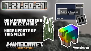 MCPE 1216021 Beta amp Preview  NEW Pause menu FREEZING Feature [upl. by Owen]