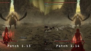 Promised Consort Radahn Comparison  Patch 113 vs Patch 114 [upl. by Balough]