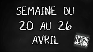 Calendrier de la chaîne  20 au 26 avril [upl. by Tobie]