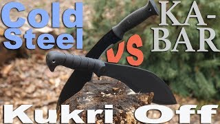 Cold Steel and KaBar 1249 Kukri Review Comparison and Chop Fest 20 vs 50 [upl. by Nevile]