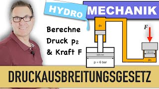 Druckausbreitung im Hydraulisches System  Pascal´sche Gesetz  Hydrostatischer Druck [upl. by Babb210]