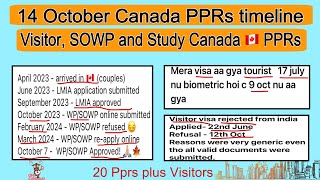 14 October Canada PPR timeline today  Visitor Sowp and Study visas PPRs request timeline Canada [upl. by Job339]