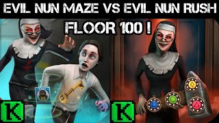 Evil Nun Rush vs Evil Nun Maze floor 100 😎🥳 [upl. by Ajidahk]