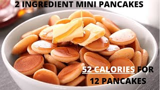 2 Ingredient Mini Pancakes  Low calorie pancakes recipe Protein packed breakfast recipe [upl. by Imyaj]