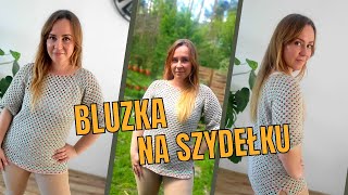 Bluzka quotArielquot sweterek na szydełku dziergany raglanem od góry [upl. by Clayborne771]