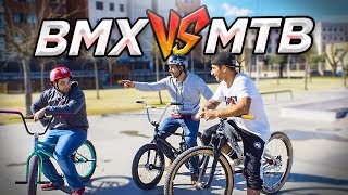 HACEMOS UN GAME OF BIKE BMX vs MTB  Carrera en un circuito de race sin pedalear [upl. by Carmine]