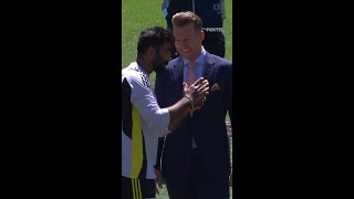 Jasprit Bumrah and Brett Lee chatting on the field 🏏 [upl. by Olaznog866]