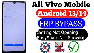 Setting Not Open All Vivo Frp Bypass Android 1314 15 Without PC All iQ Frp Bypass Android 131415 [upl. by Duwad]