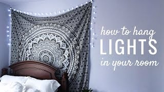 How to Hang String Lights in Your Room  EASY [upl. by Hett]