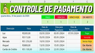 Como Fazer Planilha de Controle de Pagamento com Alerta de Vencimento no Excel [upl. by Donni959]