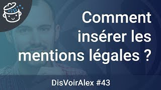 DVA 43  Comment insérer les mentions légales dun site WordPress [upl. by Amik923]