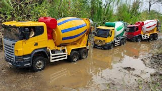 Mobil Truk Molen Beton Mixer Ngecor Jembatan Jatuh Terguling Hino 500 Isuzu Giga Ud Quester [upl. by Burley]