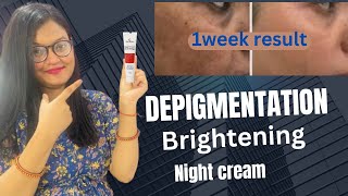 Dm glow Depigmentation brightening night cream  हफ्ते भर में रिजल्ट मिलेगा [upl. by Aerdnua]