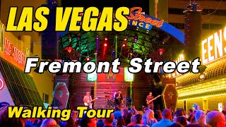 Fremont Street Experience Las Vegas Walking Tour at Night 2024 [upl. by Everara]