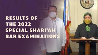 Results of the 2022 Special Shariah Bar Examinations [upl. by Wyck]