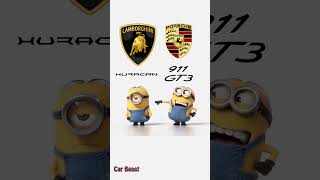 Lamborghini Huracan vs Porsche 911 GT3rs minions style funfunny foryou tiktok status trending [upl. by Asenev957]