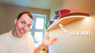 How To Make Super Strong and Thin Floating Shelves with Integrated Light [upl. by Ialokin697]