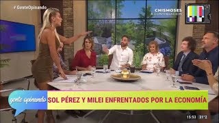 Sol Perez se retira del programa tras cruzarse con Milei 180219 [upl. by Akieluz705]