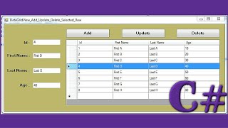 C  How To Add And Update A Row To DataGridView From TextBox  Delete Row In C With Source Code [upl. by Kahl]