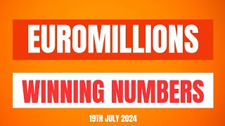 EuroMillions Winning Numbers 19th July 2024 [upl. by Nylrebma67]