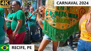 🇧🇷 07022024 Carnival in Brazil started today Recife  PE Brazil 4K recife brazil carnaval [upl. by Aneekahs]