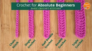 How to Crochet For ABSOLUTE BEGINNERS Basic crochet stitches [upl. by Anairuy]