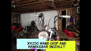 2000 Yamaha Virago 250 xv250 Part12 hand grip and handlebar install [upl. by Ainatnas3]