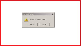 No es una medida valida MICROSFT Word SOLUCION [upl. by Sheree]