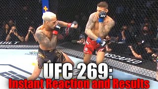 UFC 269 Charles Oliveira vs Dustin Poirier Reactions and Results [upl. by Satsoc]