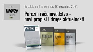 Porezi i računovodstvo  novi propisi i druge aktuelnosti besplatan online seminar [upl. by Nivert]