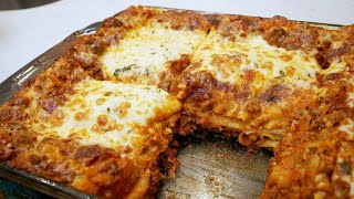 How To Make The Best Homemade Lasagna  Youll Never Buy Frozen Lasagna Again After Trying This [upl. by Ynnavoig]