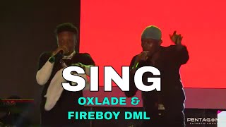 YBNLs FireBoy DML and Oxlade Perform SING together LOUDBEACHFEST 2019 [upl. by Nisse]