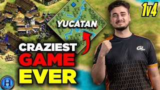 The Craziest Yucatan Game Ever  1v4 AoE2 [upl. by Maurreen]