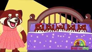 Five Cute Little Pandas Jumping on the Bed  Fun Nursery Rhymes  Benji amp Frog [upl. by Bullion675]