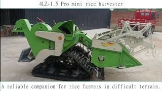 4LZ15 Pro Mini Rice Harvester A reliable companion for farmers growing rice in difficult terrain [upl. by Dyche601]