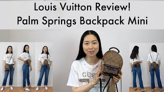 Louis Vuitton Palm Springs Backpack Mini Review with Mod Shots ENG SUB [upl. by Gagnon]