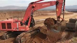 Hitachi Zaxis 670LC Excavator Loading Trucks With 3 Passes [upl. by Mcnair]