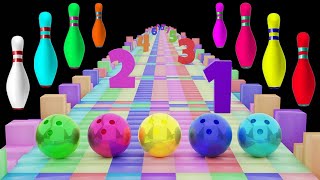 Learn 1 to 100 Numbers with Bowling Ball  Bowling Ball Adventure For Kids [upl. by Gonyea24]