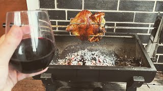 Charcoal chicken on the Bunnings 85 Mini Jumbuck Rotisserie [upl. by Benita]