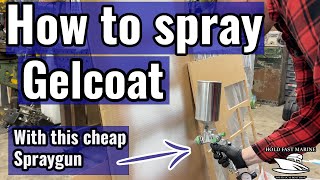 Spraying Gelcoat on a Boat  How to spray gelcoat with a cheap spray gun [upl. by Arakaj181]