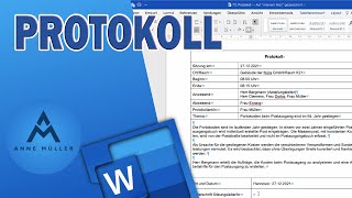 So erstellst du ein Protokoll in Word  Kaufleute für Büromanagement [upl. by Mosley742]