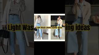 How to style light wash blue jeans this season jeansoutfit jeans casualchic [upl. by Pierpont]